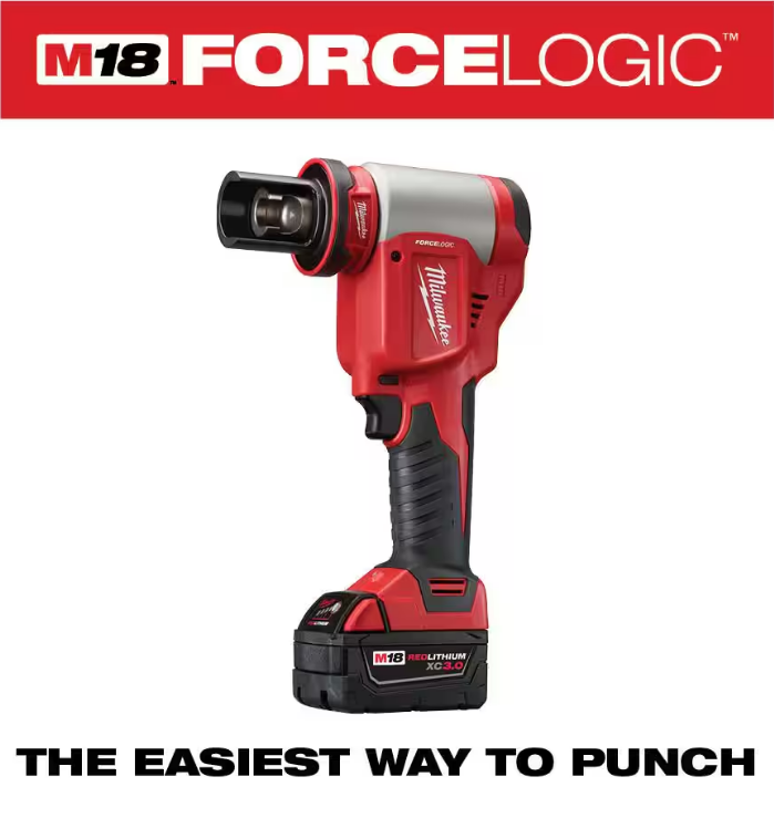 Milwaukee 2676-23 M18 Forcelogic 10-ton Knockout tool 1/2" to 4" Kit