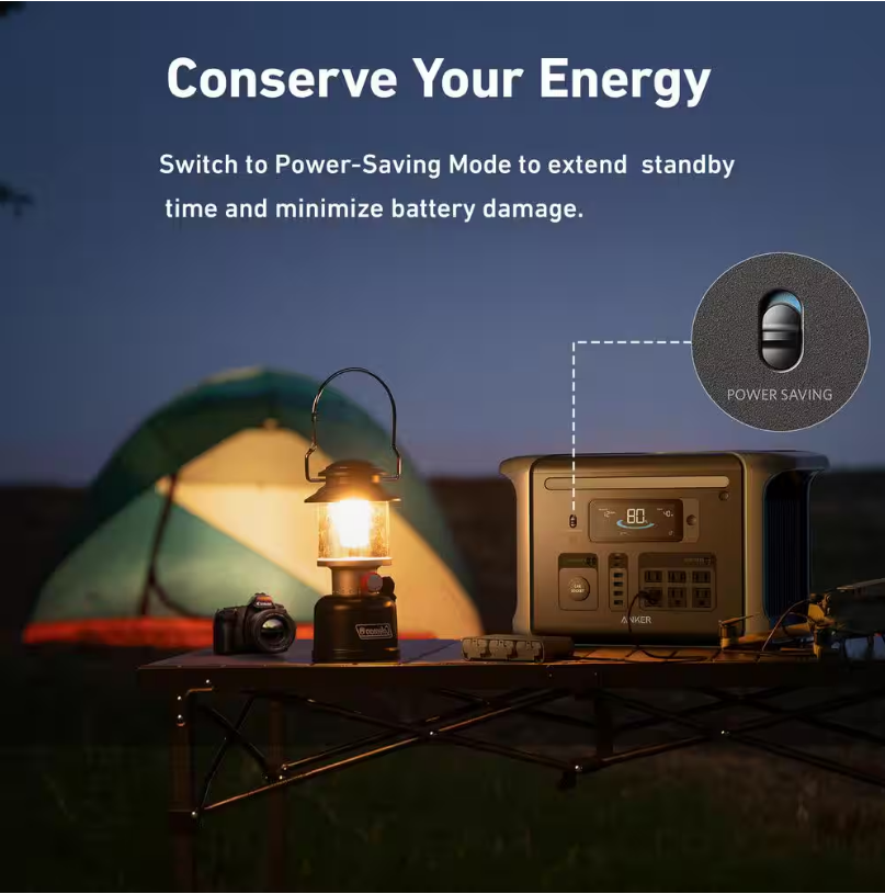 Anker SOLIX F1500 1800-Watt Push Button Start Battery Generator with Power-Saving Mode